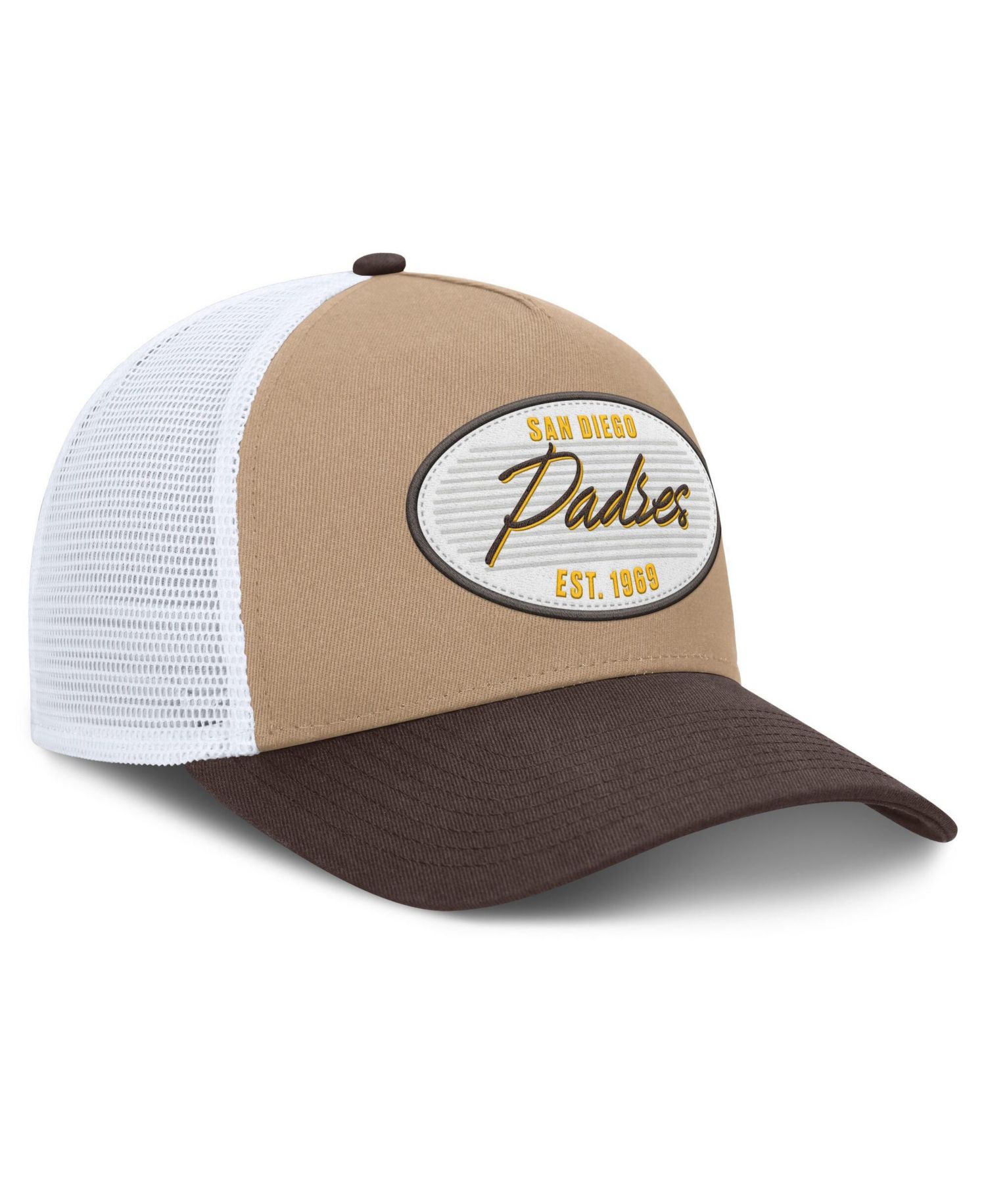 Men's Khaki/Brown San Diego Padres Rise A-Frame Trucker Adjustable Hat