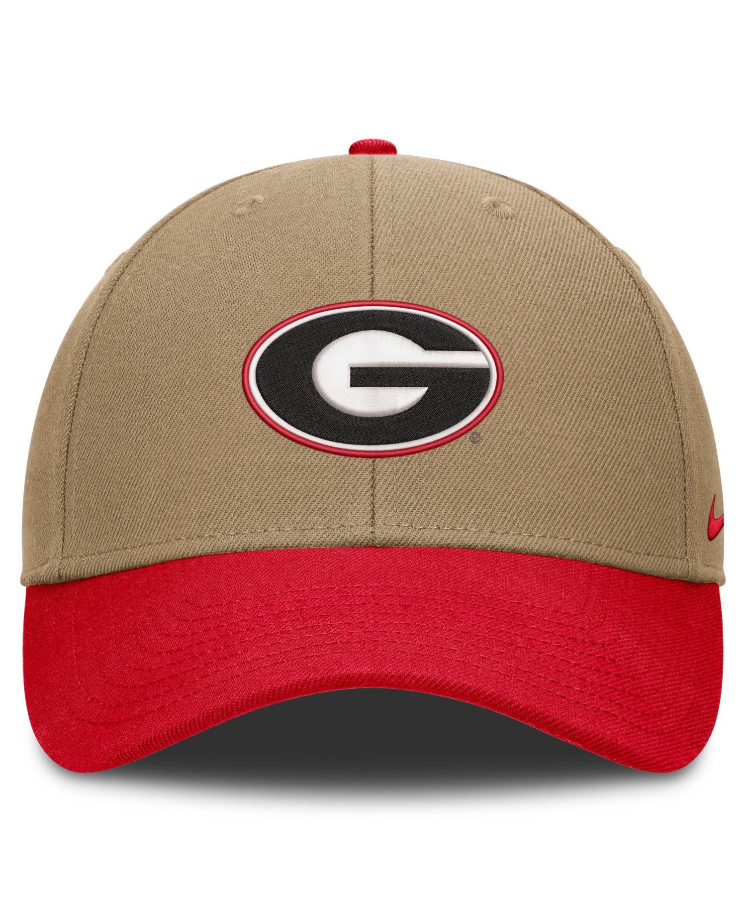 Men's and Women's Beige/Red Georgia Bulldogs Primetime Rise Dri-FIT Adjustable Hat