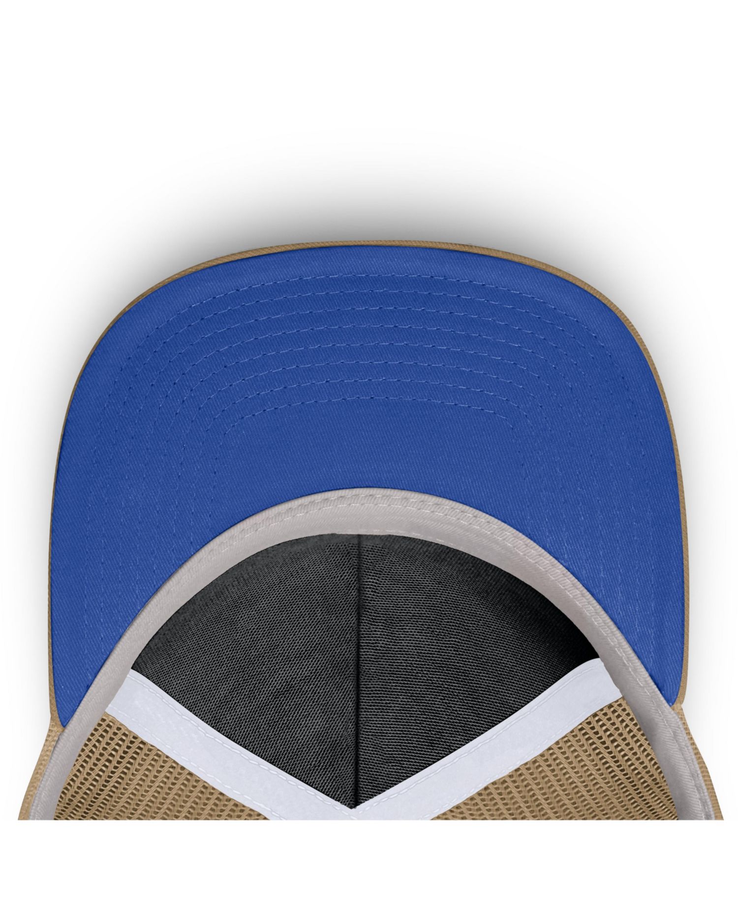 Men's and Women's Beige/Royal Duke Blue Devils Primetime Arched Trucker Adjustable Hat