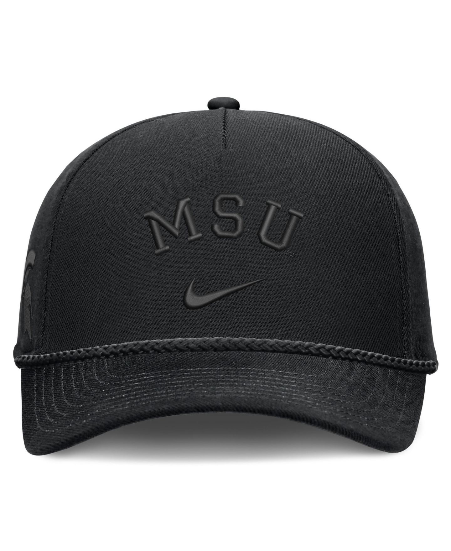 Кепка Nike Black Michigan State Spartans Campus Prep Tonal Rope Rise 5-Panel Adjustable Hat — фото 2
