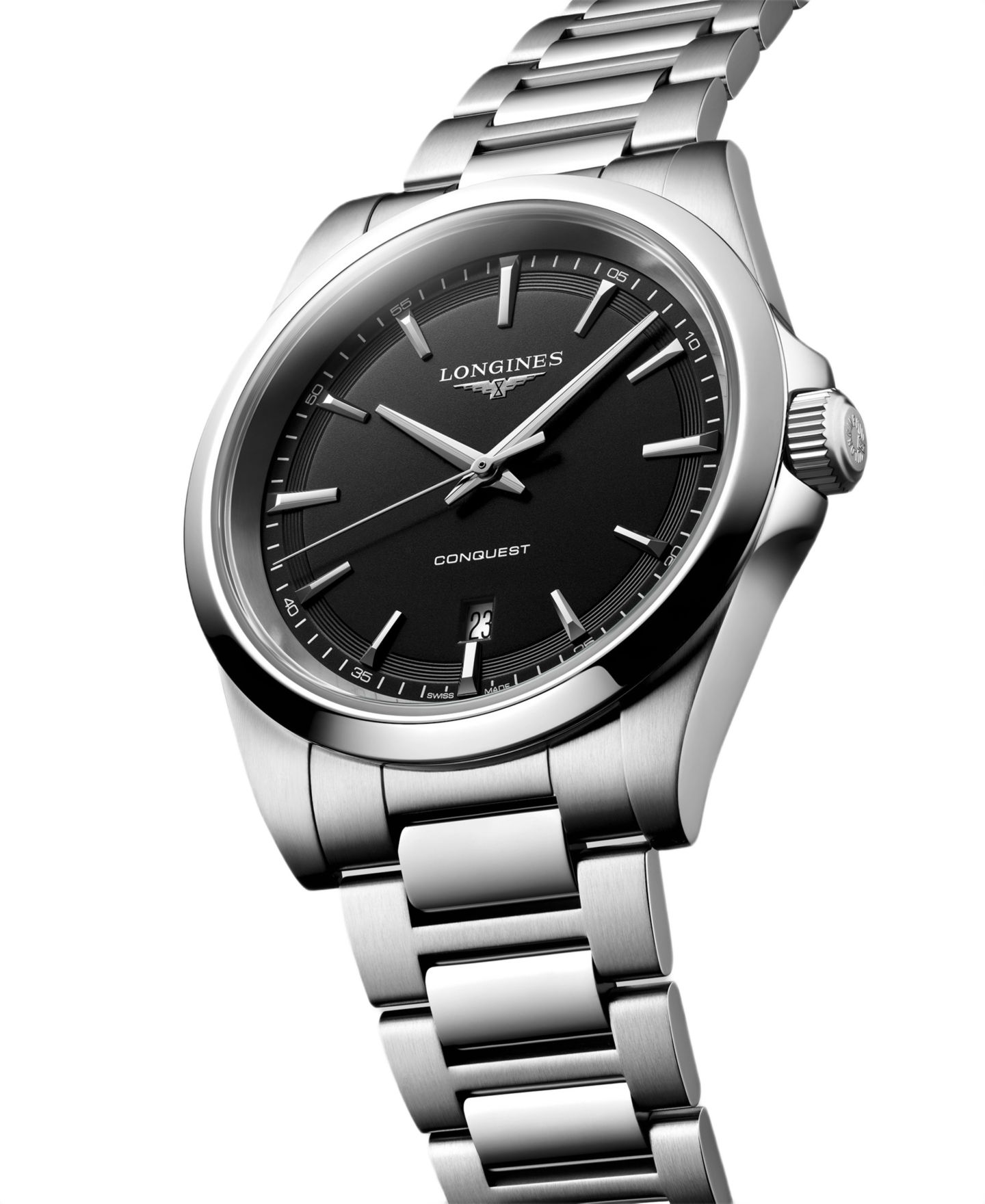 Часы Longines Conquest, ремешок из нержавеющей стали серебристого цвета, 41 мм — фото 2