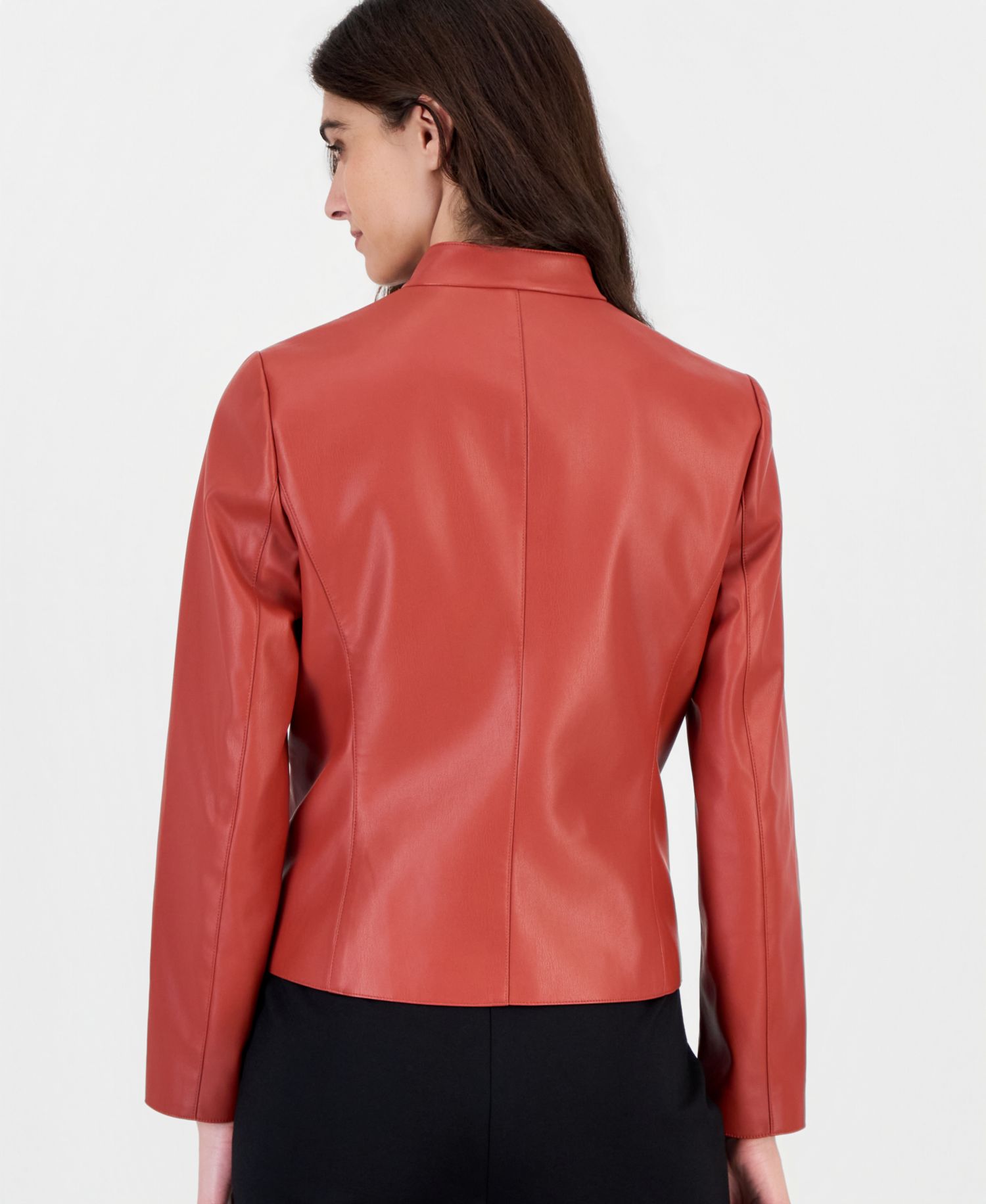 Petite Moto Fitted Zipper-Pocket Jacket