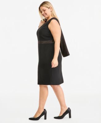 black suit dress for women Women's Dresses Size:XL/46 job interview _linkname|Black V-neckline Side Slit Black
