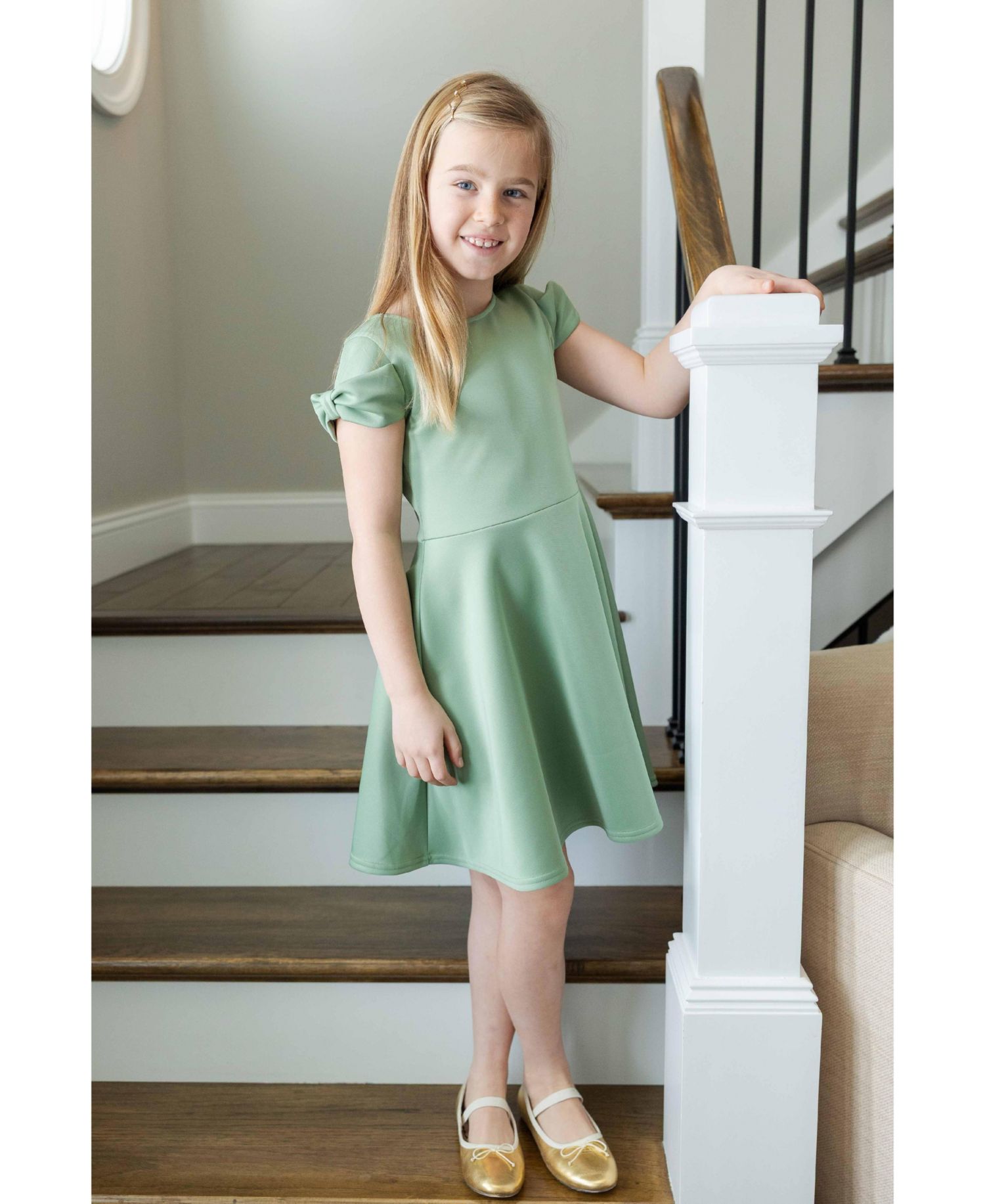 Big Girls (7-14) Scuba Knit Dress with Bow