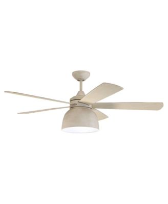 52" Ventura Cottage White LED Damp Ceiling Fan with Remote