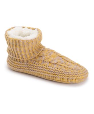 Women's Cabled Marled Slipper Sock