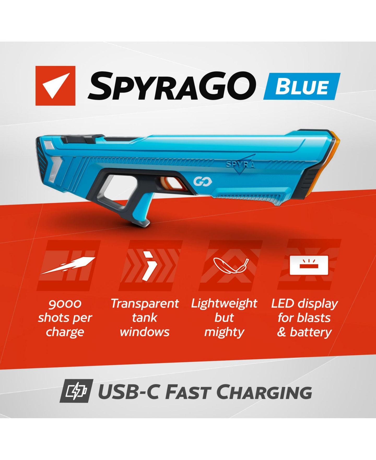 Детские игрушки SPYRA SpyraGO Electric Lightweight Water Blaster, 2-Pack, Ages 8+ — фото 2