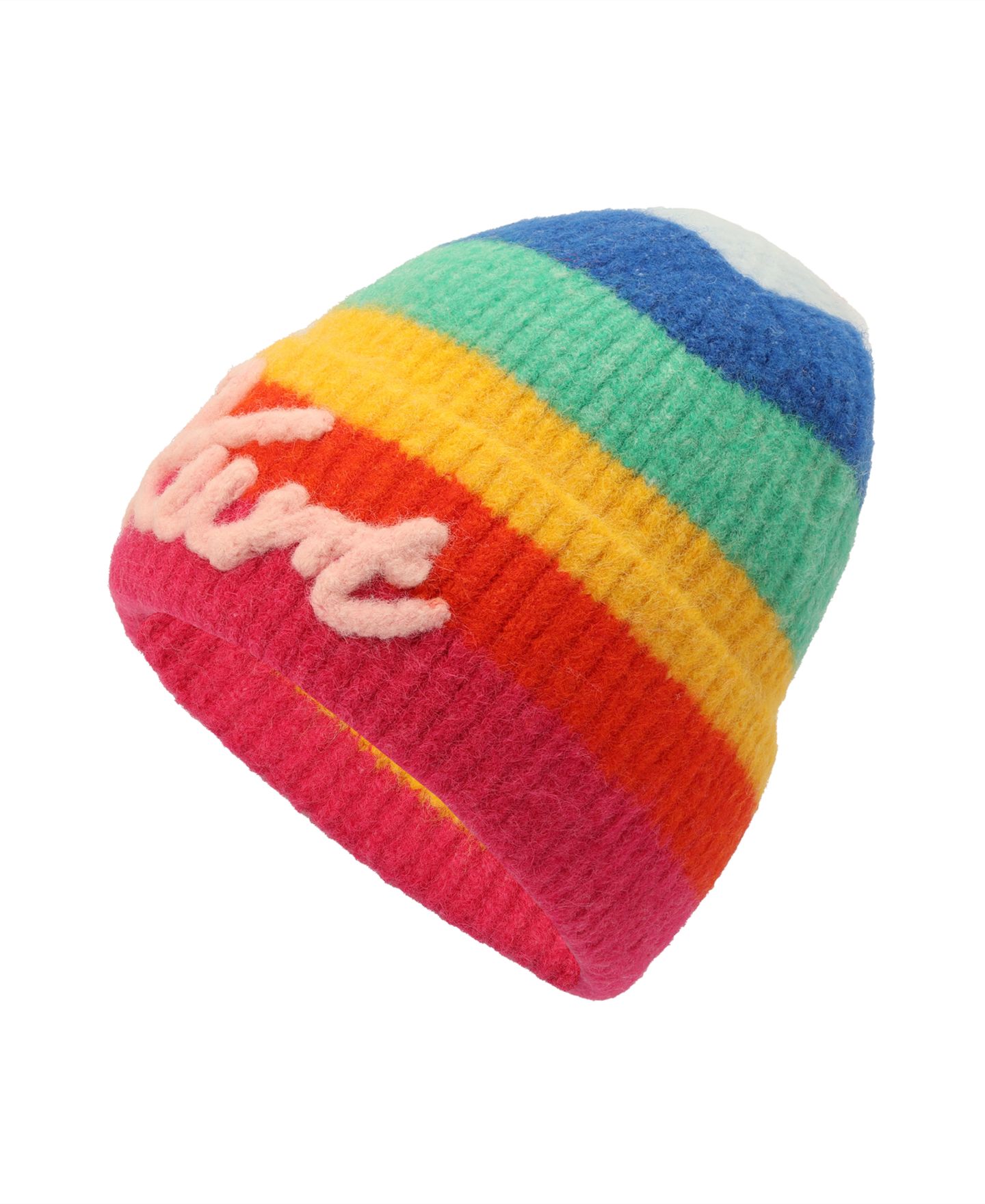 Женская шапка Kurt Geiger London Colorblock Rainbow Cuff Knit Hat, цвет: Разноцветный — фото 3