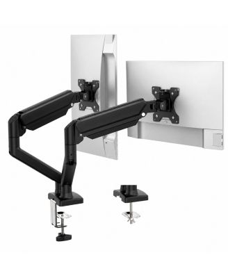 Gas Spring Monitor Mount Full-Motion Dual Arm Desk Mount Supports 13 to 32 Inch Monitors