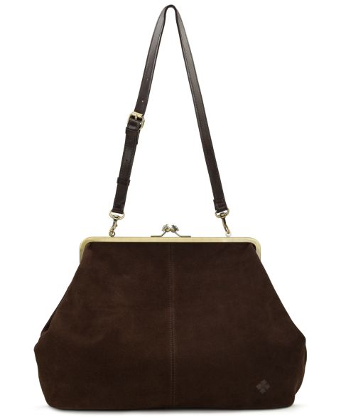 Женская сумка Patricia Nash Extra-Large Suede Serafina Kiss-Lock Frame, цвет: Шоколадный