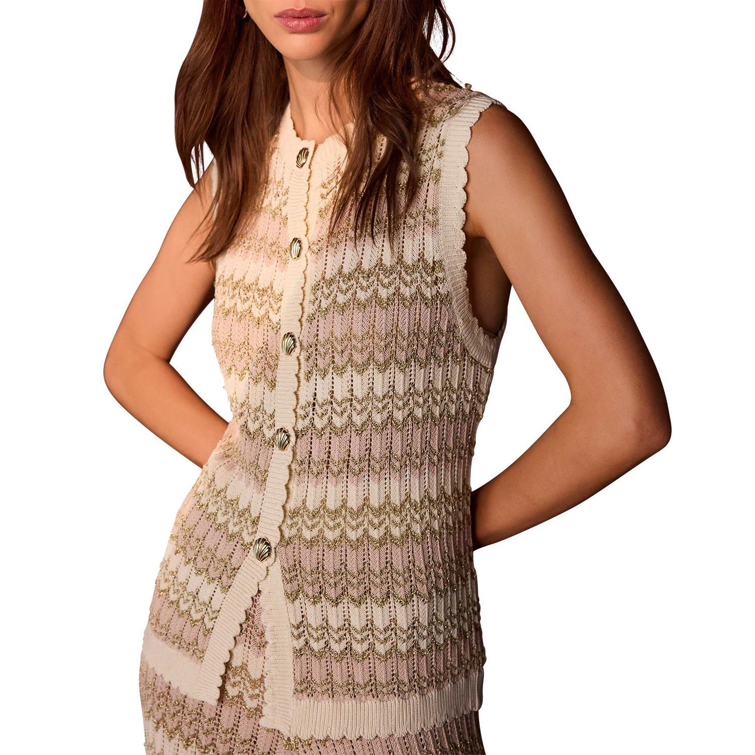 Women's Striped Knit Waistcoat