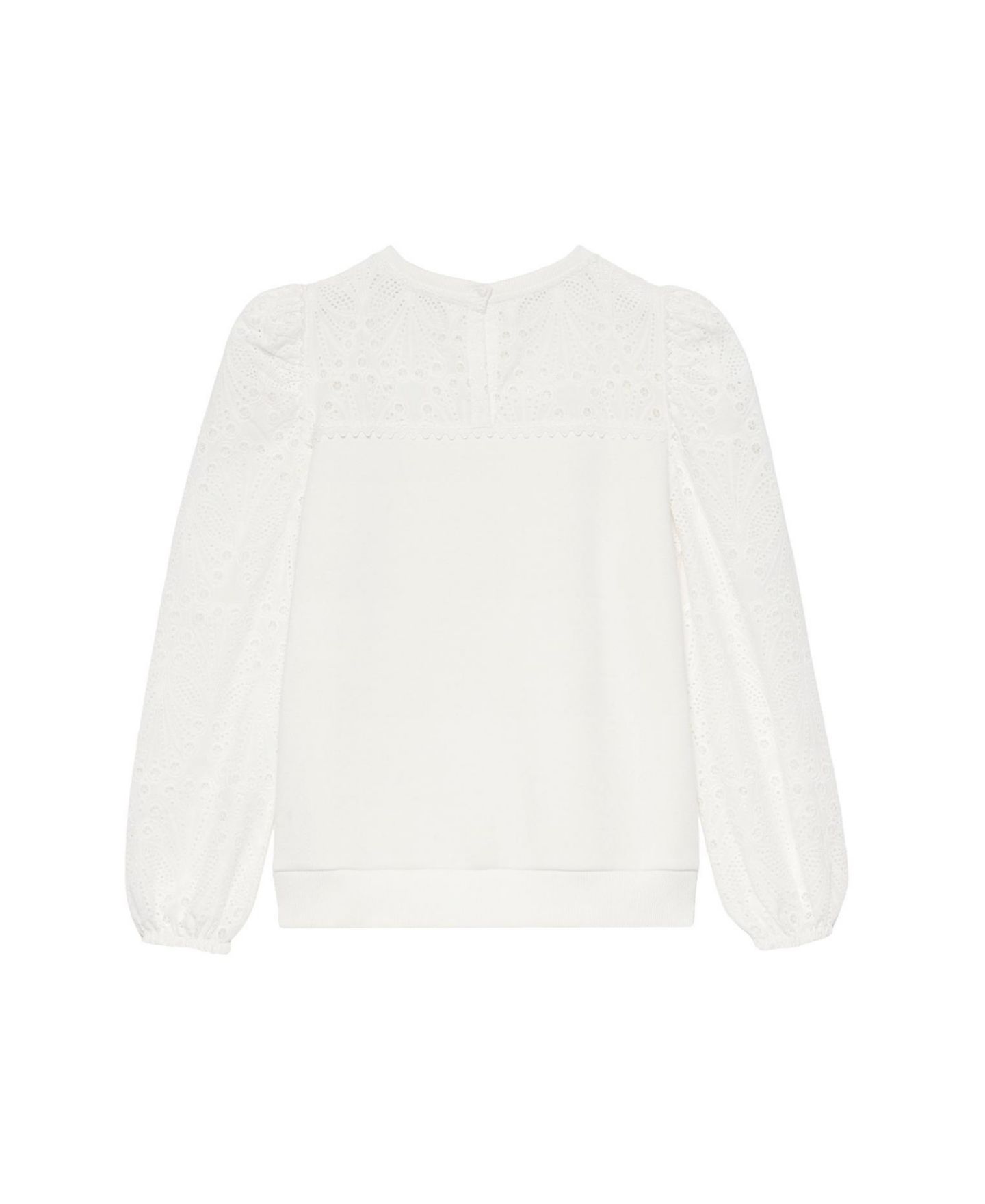 Женская толстовка Mint Velvet Broderie Lace Long-Sleeve Sweatshirt, цвет: Слоновая кость — фото 5