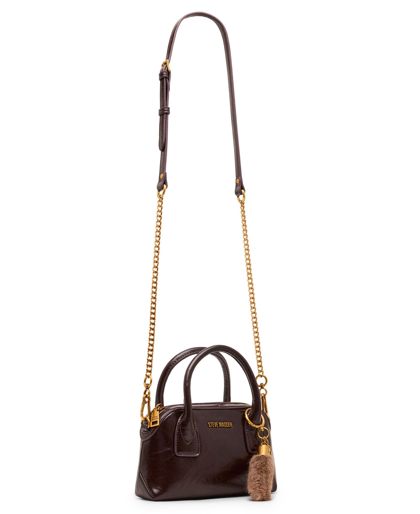 Женская сумка Steve Madden Melodie with Scarf Small Satchel Handbag, цвет: Шоколадный — фото 3