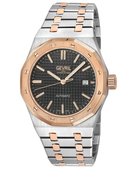 Мужские часы Gevril Gotham Swiss Automatic Two tone SS/IPRG Bracelet Watch