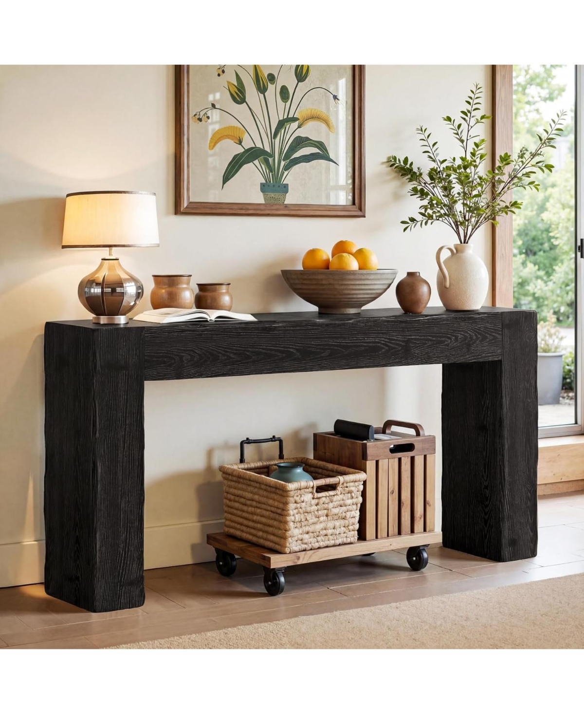 Tribesigns 63" Solid Wood Console Table