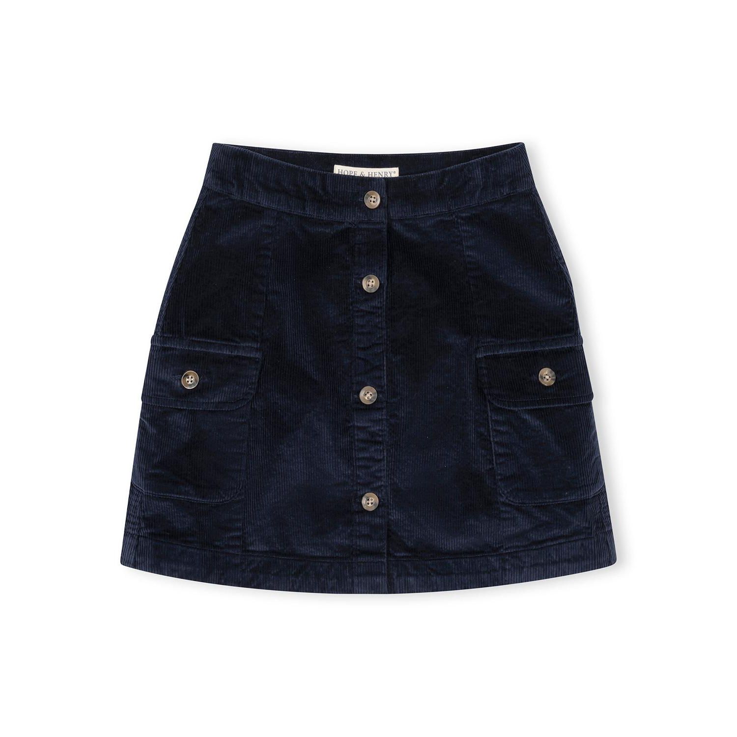 Toddler Girls Organic Corduroy Button Front Skirt