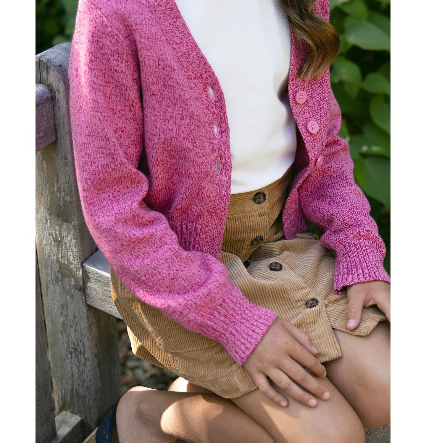 Юбка Hope & Henry Organic Corduroy Button Front для девочек-малышей, цвет: Средний коричневый — фото 5
