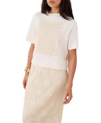 Women's Crochet Crewneck Short-Sleeve T-Shirt