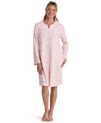 Women's Zip-Front Floral Textured Knit Robe