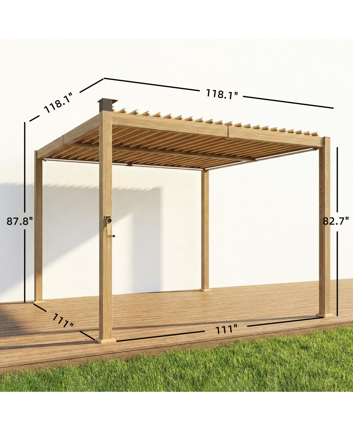 Outsunny 10' x 10' Outdoor Louve Pergola with Solar lights