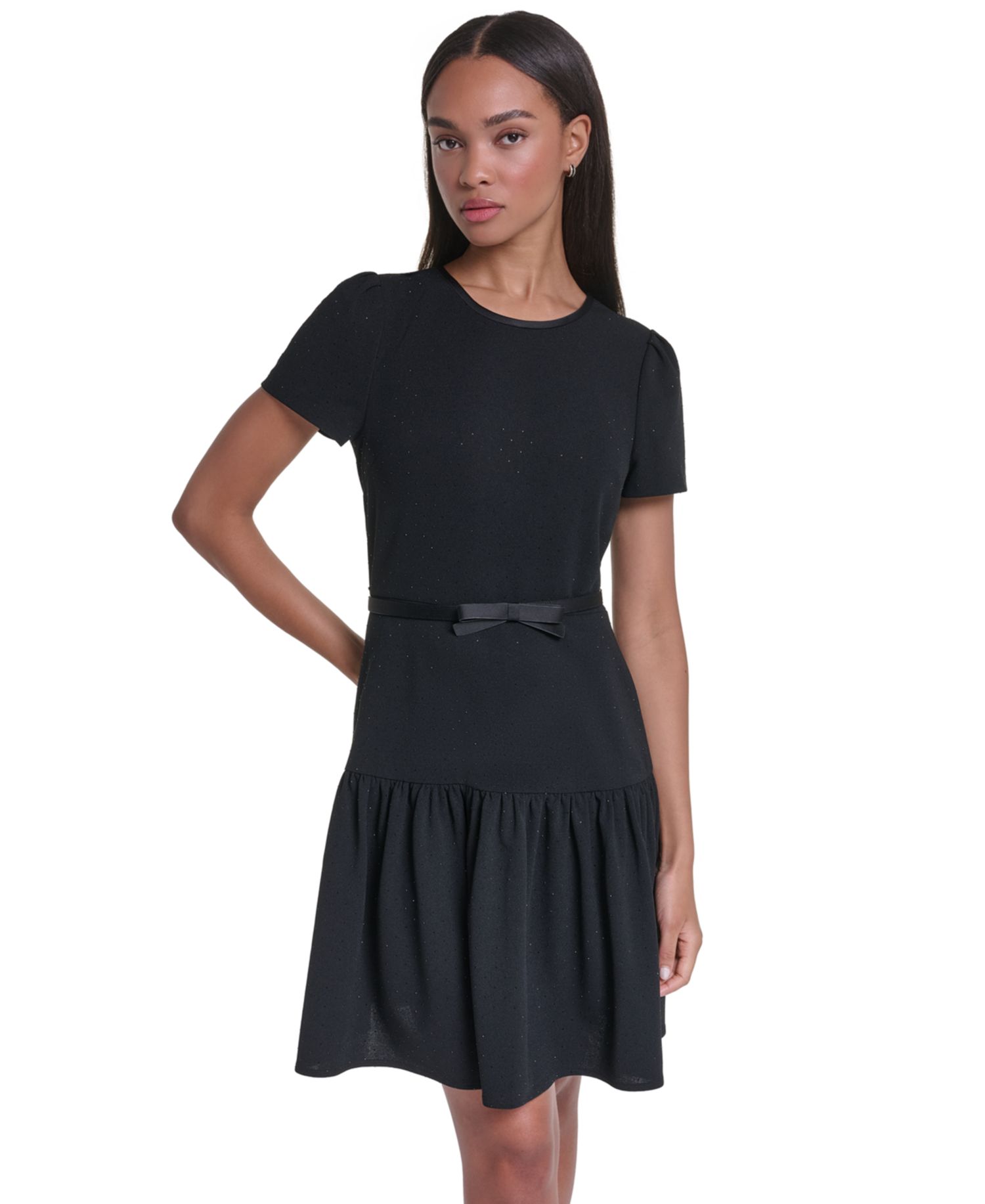 Women's Crepe A-Line Drop-Waist Dress