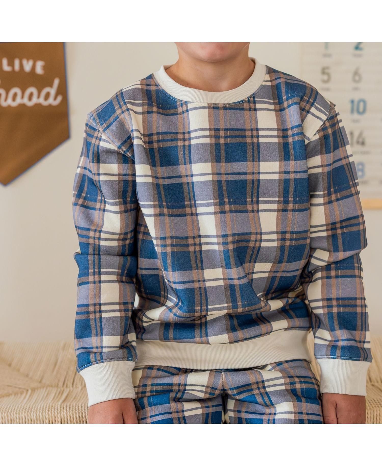 Toddler Boys Plaid Sweatshirt