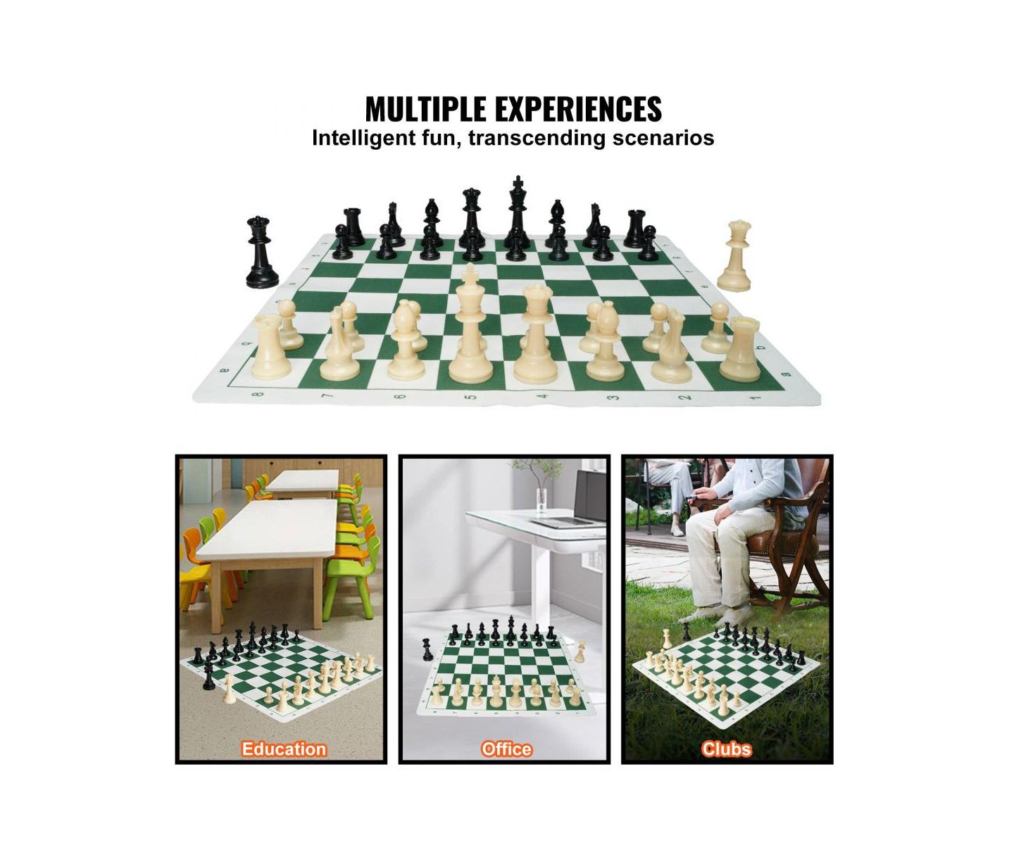 Детские игрушки Slickblue Tournament Portable Weighted Pieces Chess Set, Ages 5+, цвет: Разноцветный — фото 9