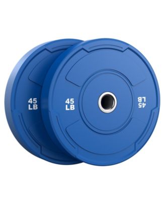 Bumper Plate Set 2 Inch Olympic Weight Plates Pair Tested Rubber Plates Steel Insert for Barbell Home Gym