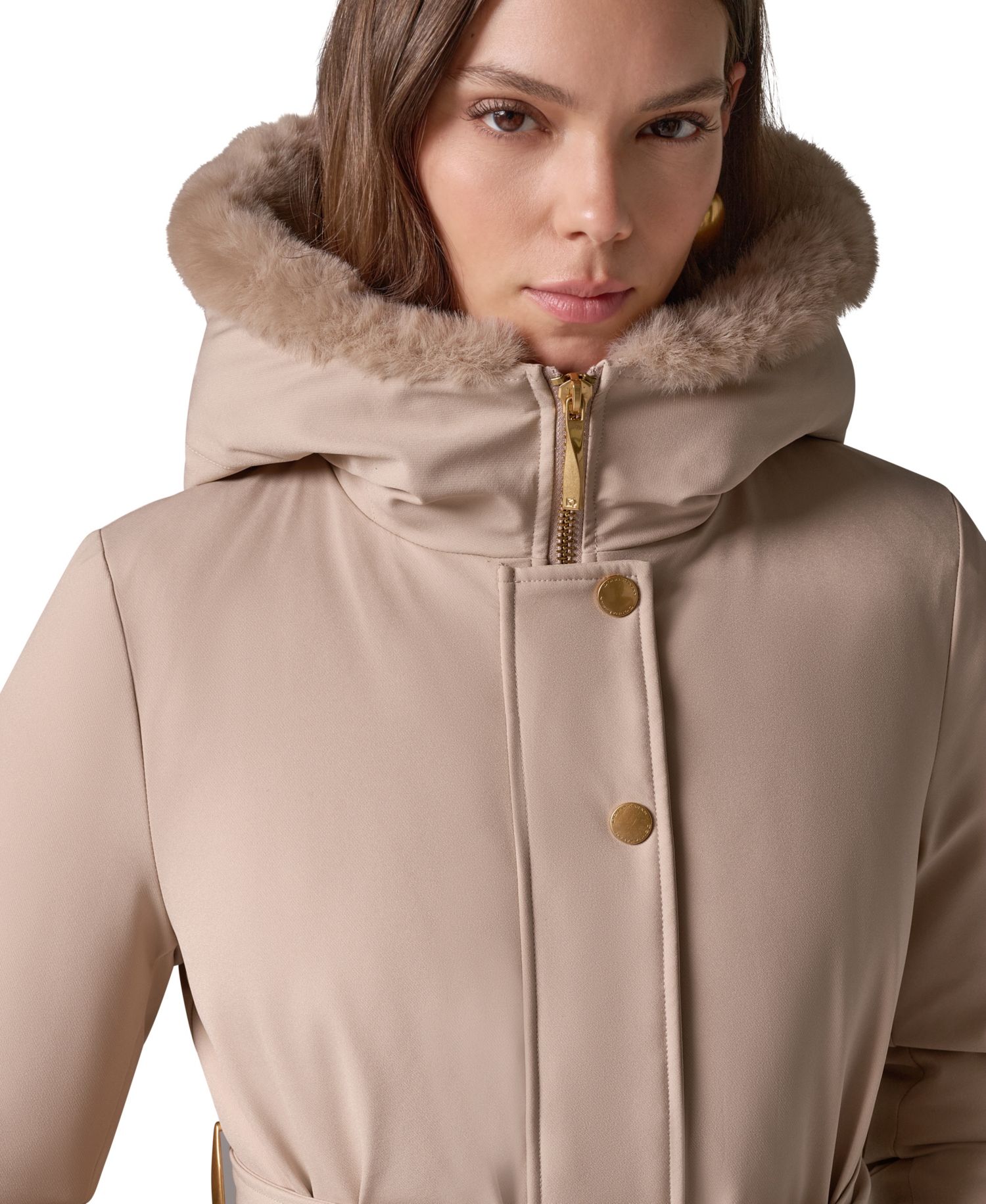 Women's Puffer Hooded Belted Coat
