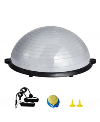 23" Half Exercise Ball Trainer Yoga Balance Stability Ball Resistance Band