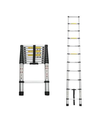 10.5FEET Telescoping Aluminum Extension Ladder, 300 lbs Capacity
