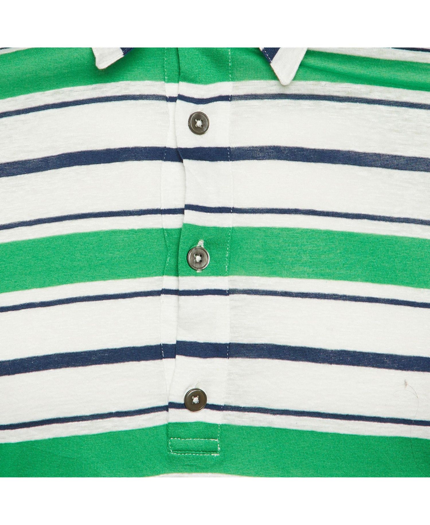 Pre-Owned HERMES Men's Striped Linen and Cotton Polo T-Shirt