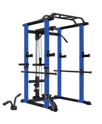Power Rack with Lat Pulldown and Low Row, Multi-Function Home Gym Cage, 1000 lb Capacity