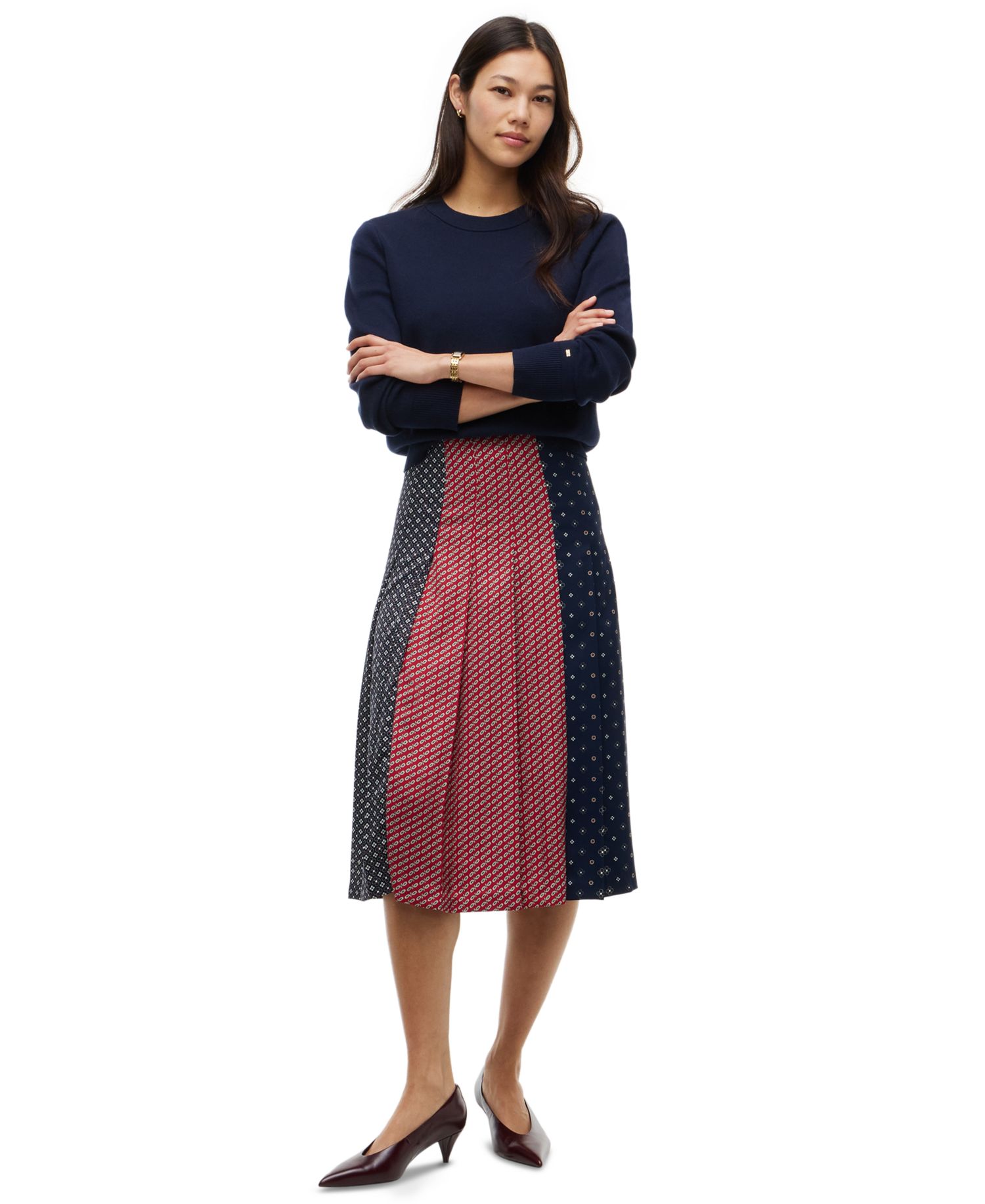Women's American Icons Pleated Midi Skirt