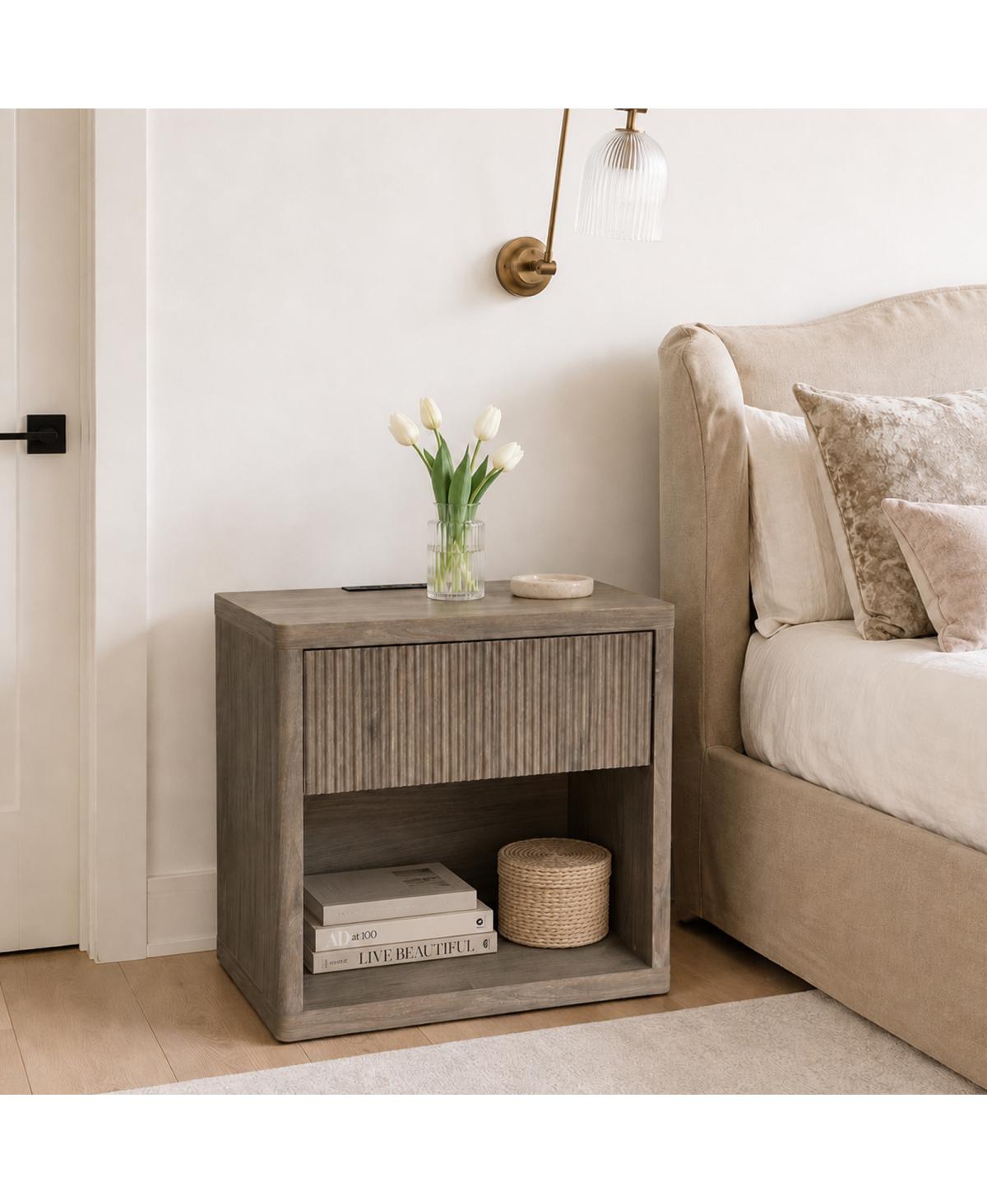 Streamdale Furniture Alder Fluted Nightstand with Drawer Storage