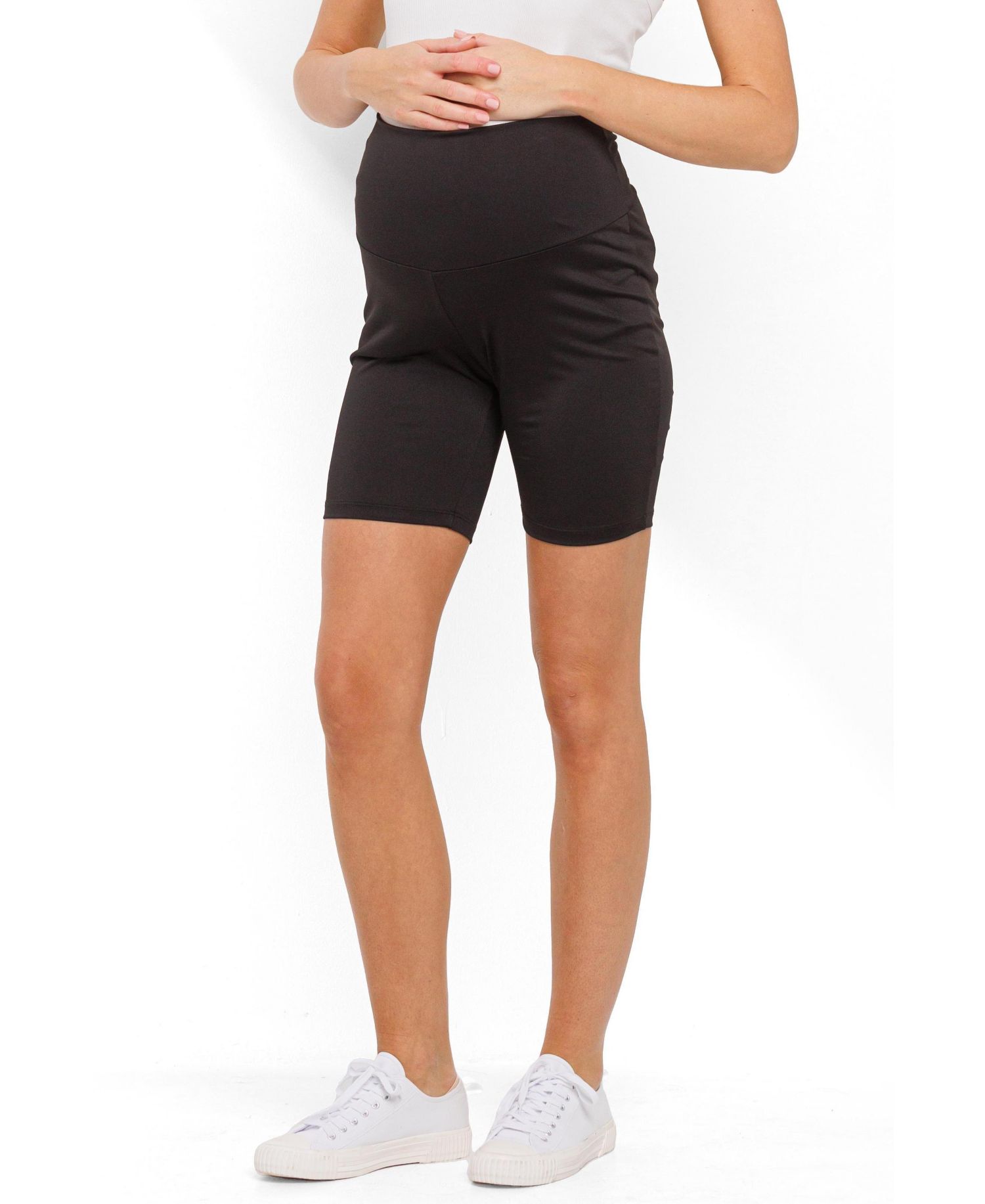 Maternity High-Waisted Biker Bike Shorts, 7" Inseam