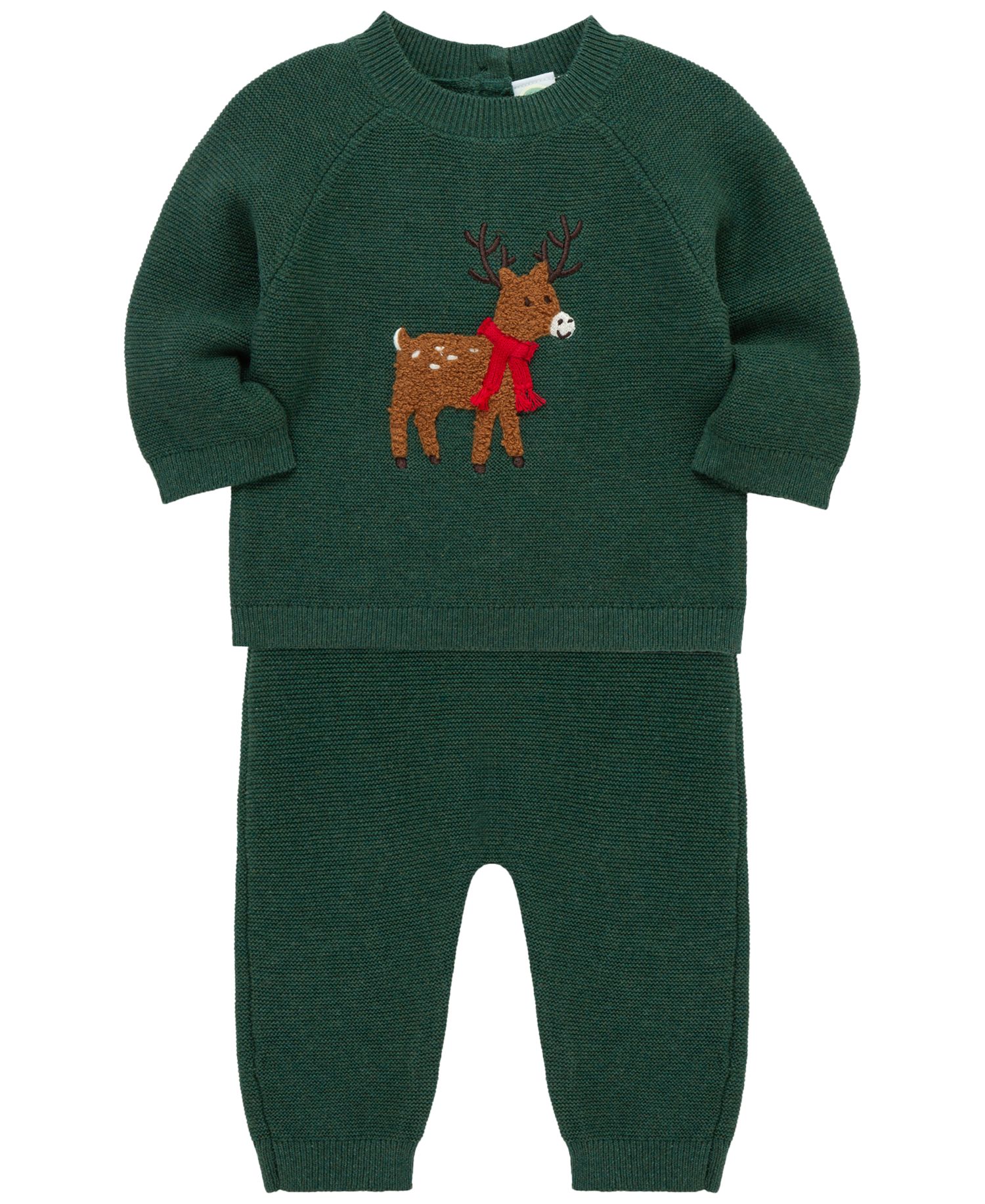 Baby Boys' Holiday Deer Graphic Sweatshirt and Pants, 2-Piece Set