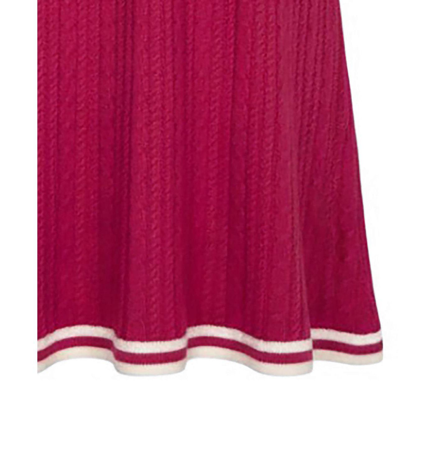 Платье Hope & Henry Organic Collared French Cable Sweater Dress для девочек, цвет: Яркий розовый — фото 3