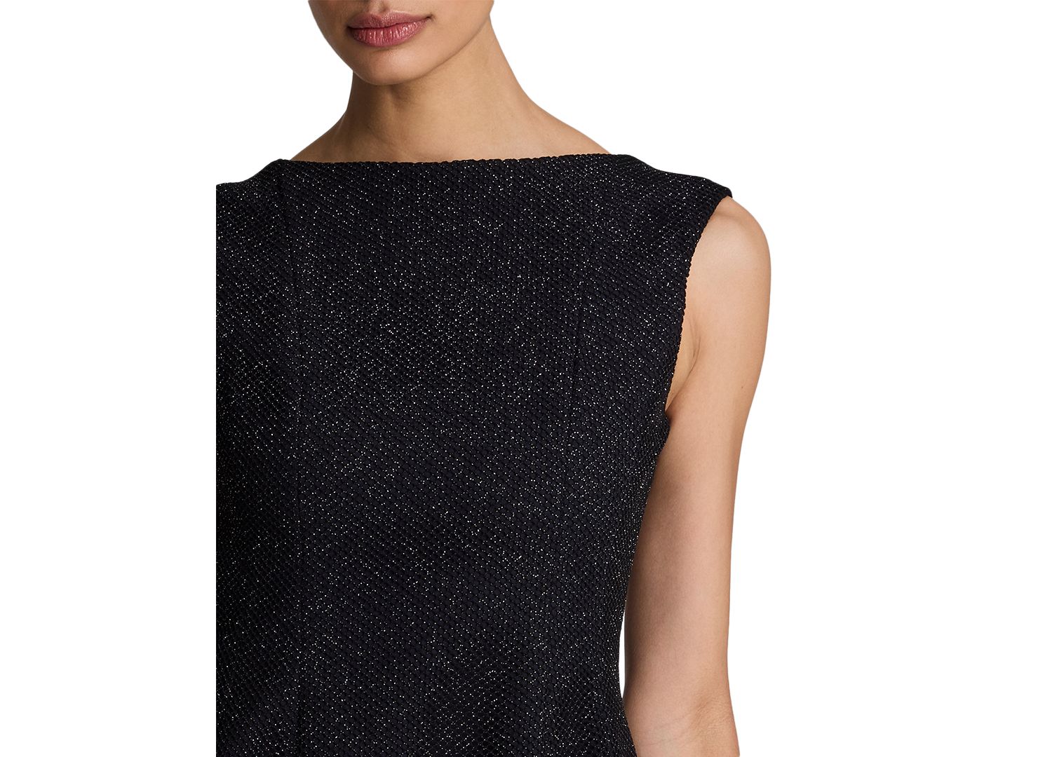 Women's Boat-Neck Scoop-Back Tweed Mini Dress