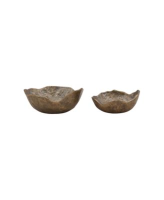 Hudson Antiqued Aluminum Decorative Bowl Set - Set of 2
