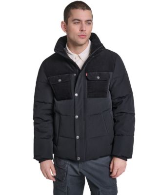 Men's Mixed-Media Puffer Jacket