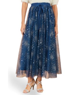 Women's Star Sparkle Tulle Maxi Skirt