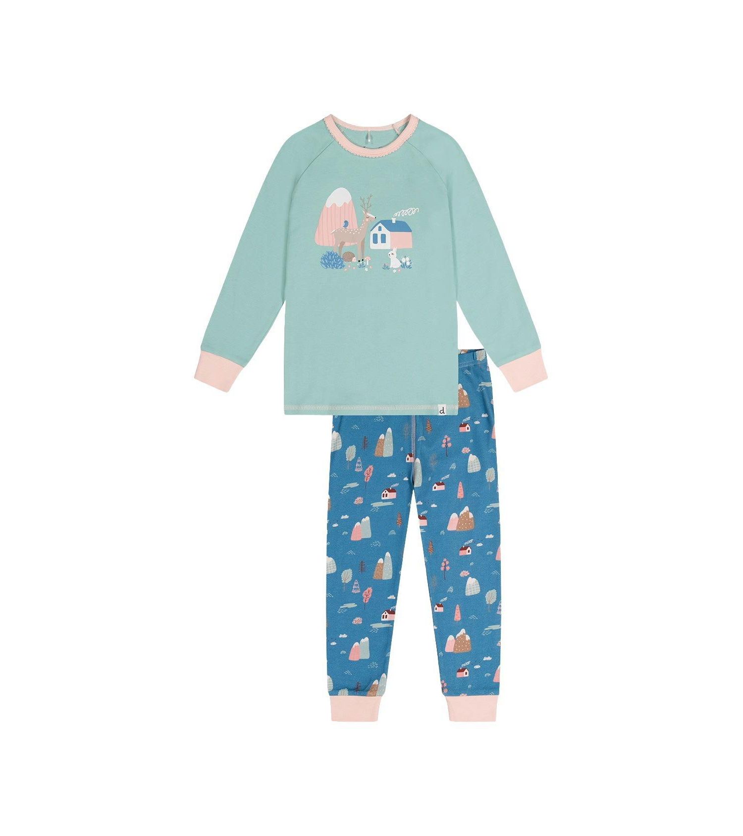 Little Girls 6-12 Cotton Two Piece Pajama Set House Print