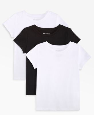 Baby Girls' 3-Pack Short-Sleeve Cotton-Blend T-Shirts