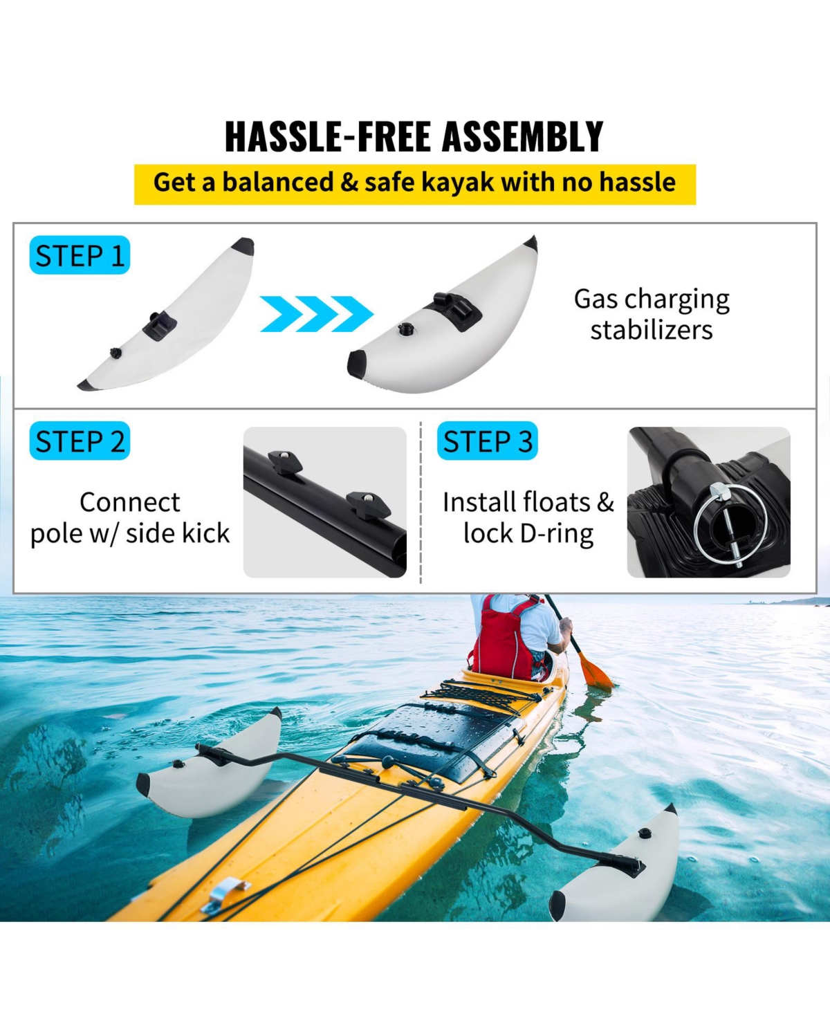 Hongge Pvc Inflatable Kayak Outrigger Stabilizers Set of 2