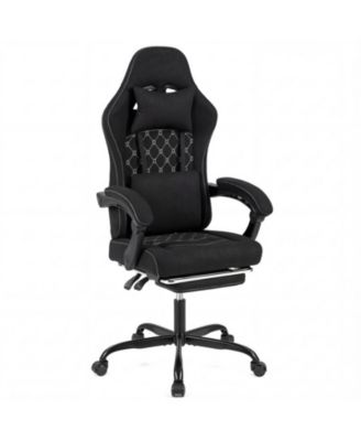 Height Adjustable Gaming Chair with Headrest and Retractable Footrest