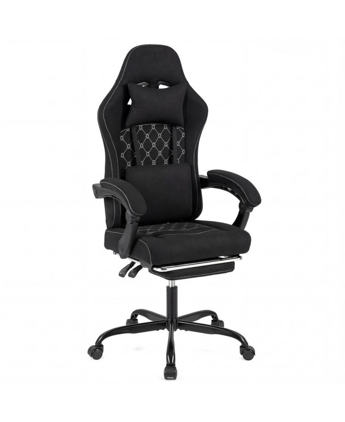 Sugift Height Adjustable Gaming Chair with Headrest and Retractable Footrest