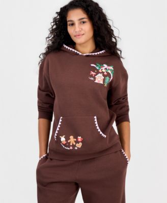 Juniors' Stitch Fleece Graphic Long-Sleeve Hoodie