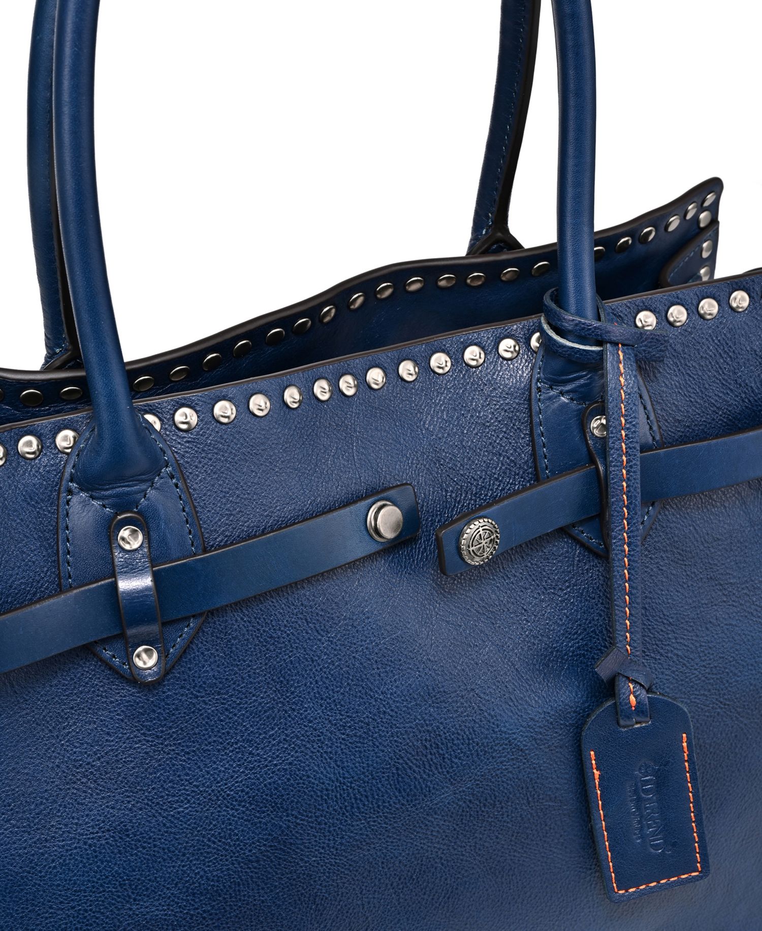 Westland Large Studded Leather Satchel Bag