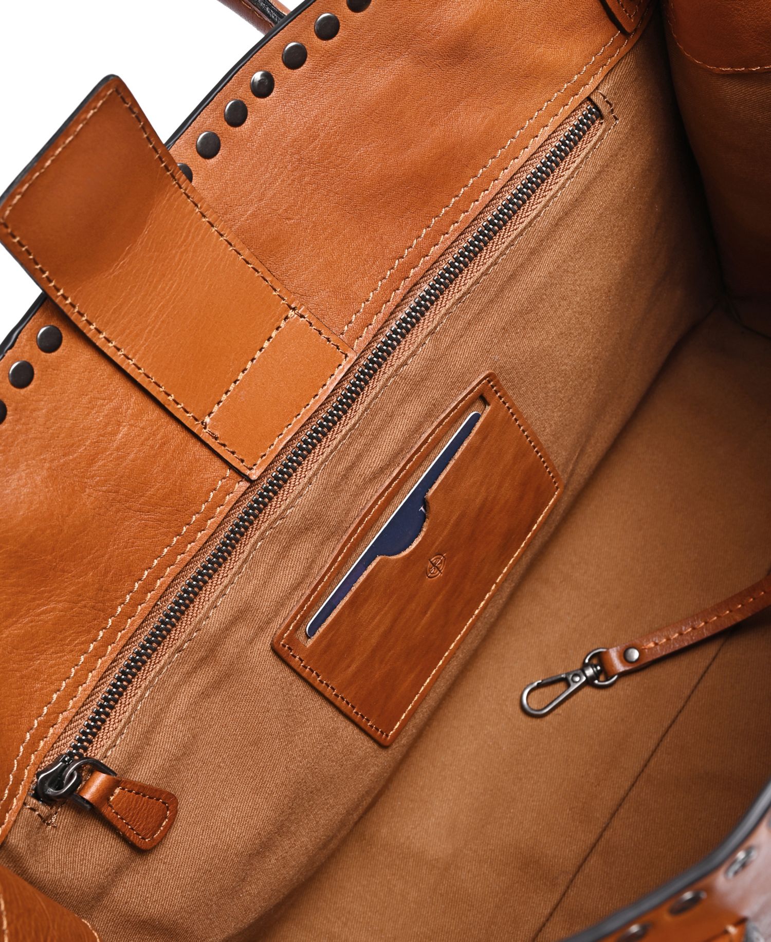 Westland Large Studded Leather Satchel Bag